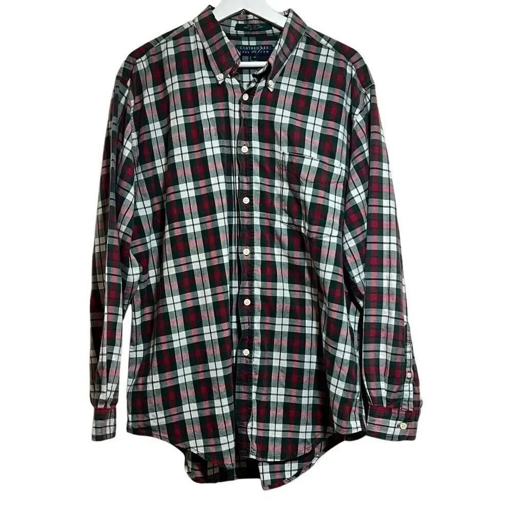 Claybrooke  men’s XL 100% cotton flannel red/green/ white